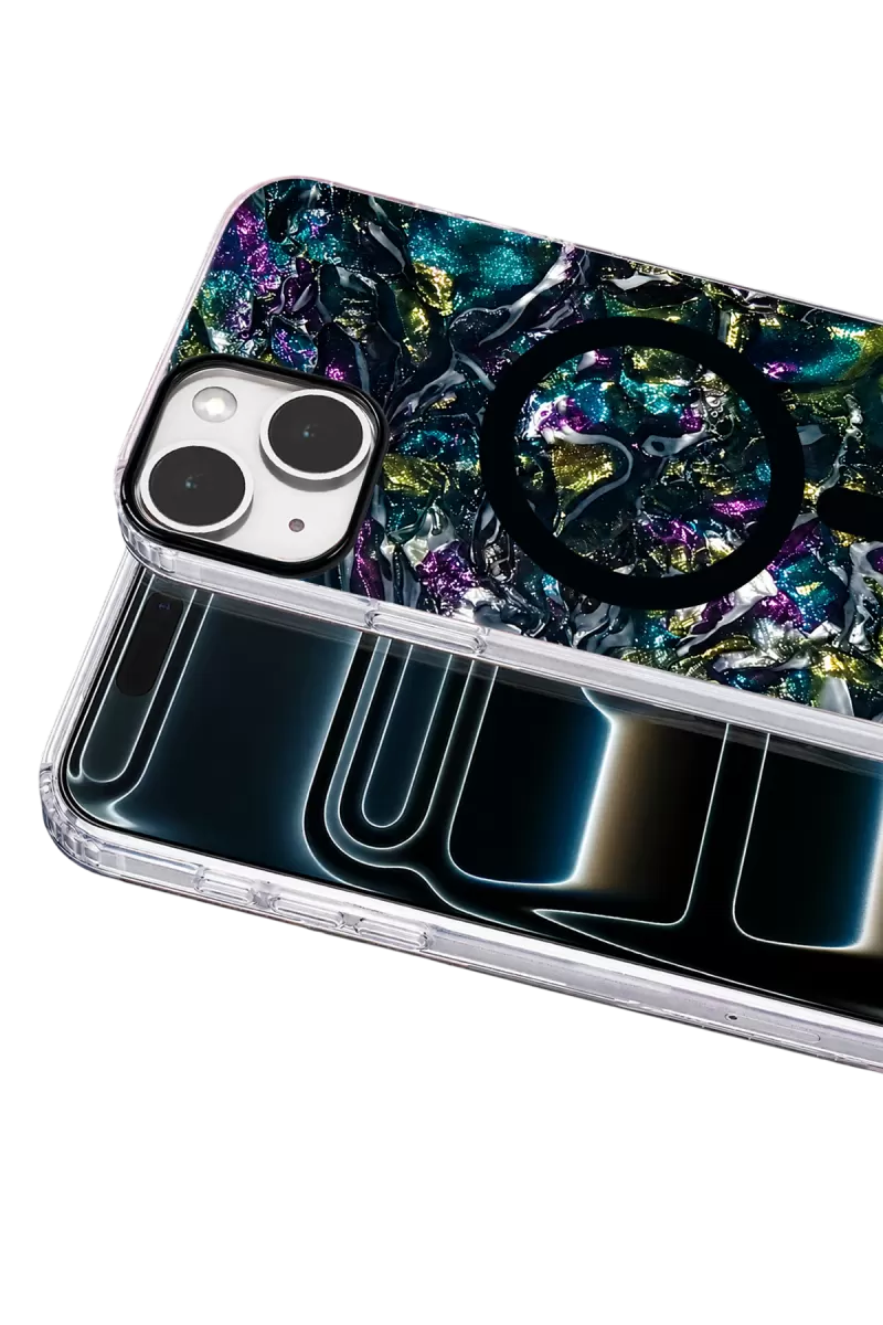 Onegif Apple iPhone 15 Mila Dalgalı Magsafe Kapak - Lacivert