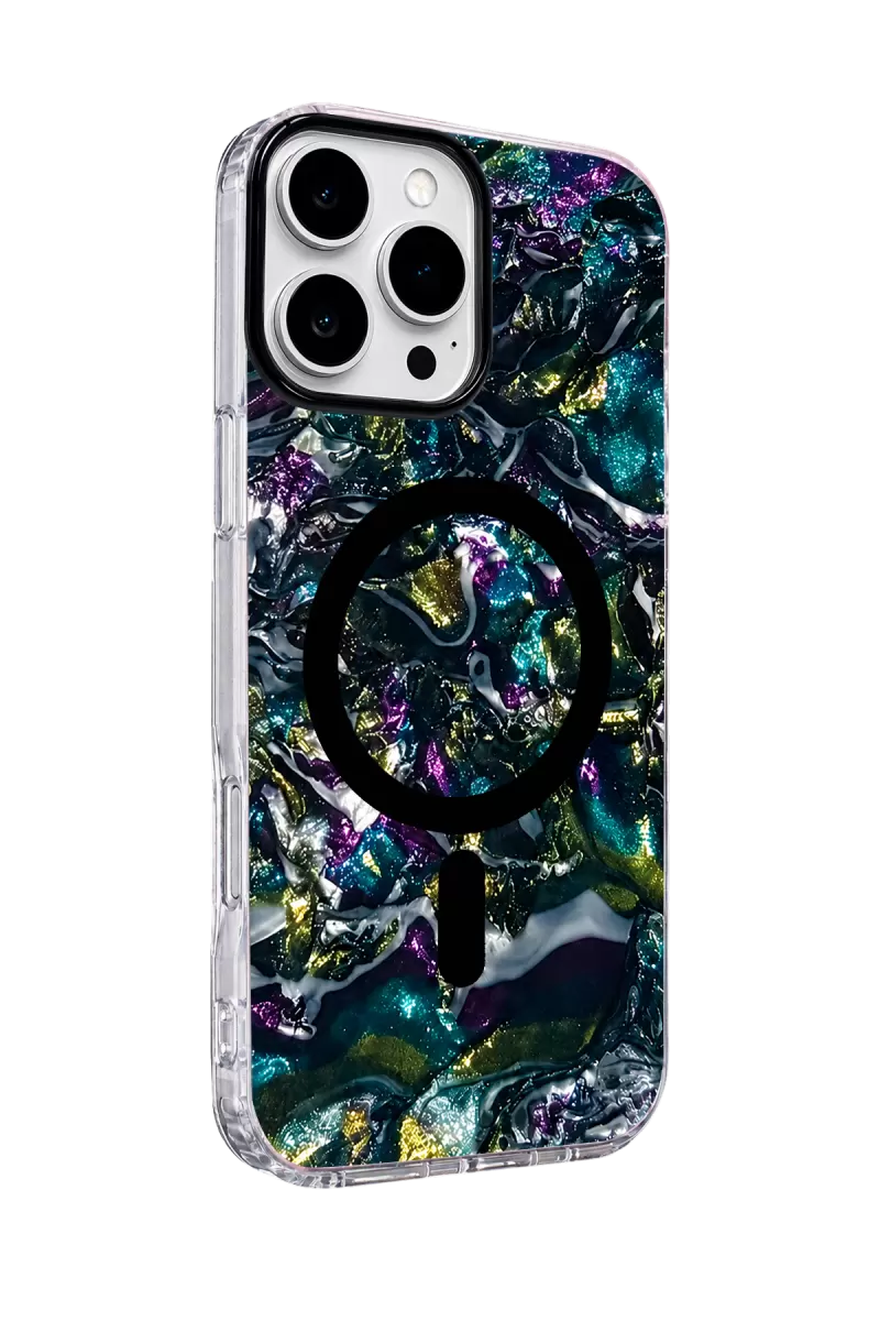 Onegif Apple iPhone 16 Pro Max Mila Dalgalı Magsafe Kapak - Lacivert
