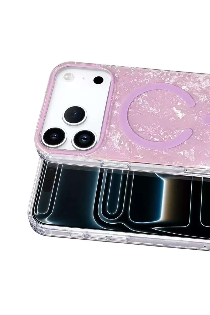 Onegif Apple iPhone 17 Pro Mila Dalgalı Magsafe Kapak - Lila