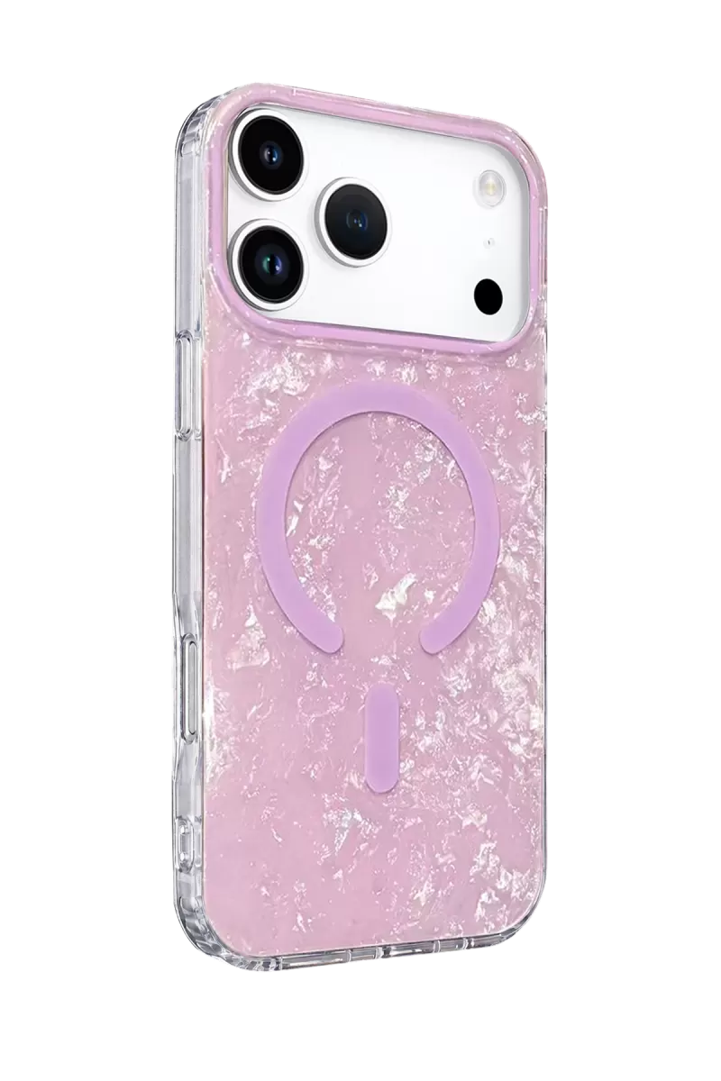 Onegif Apple iPhone 17 Pro Mila Dalgalı Magsafe Kapak - Lila