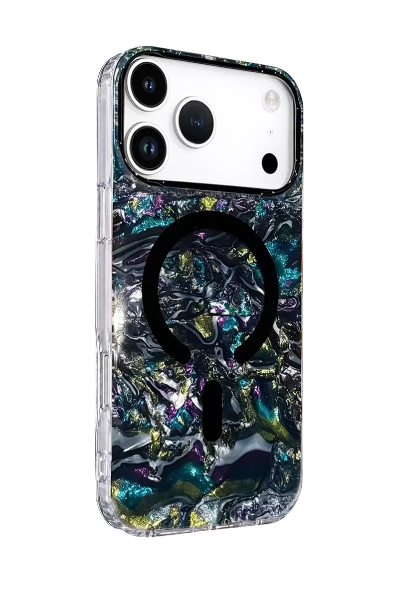 Onegif Apple iPhone 17 Pro Max Mila Dalgalı Magsafe Kapak - Lacivert