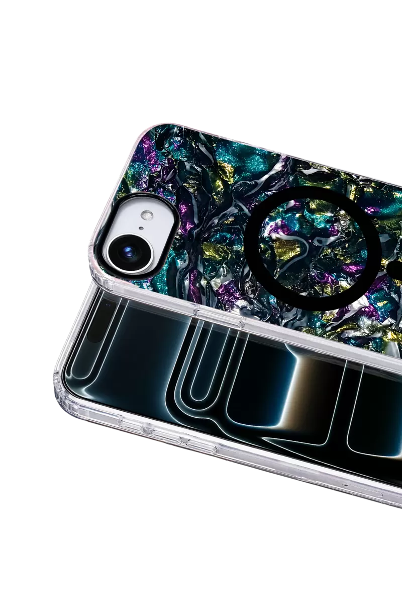 Onegif Apple iPhone 17E Mila Dalgalı Magsafe Kapak - Lacivert