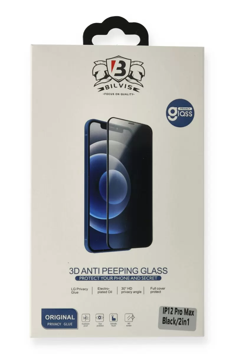 Newface Apple iPhone 12 Mini Bilvis 3D Anti Peeping Hayalet Cam Ekran Koruyucu