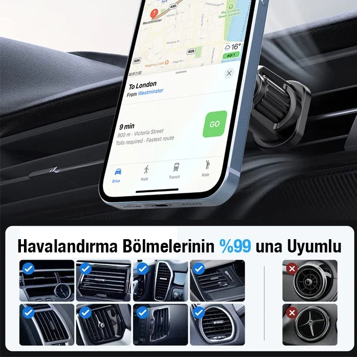 ALLY ML-216 MagSafe Araç İçi Havalandırma Telefon Tutucu-(5775)