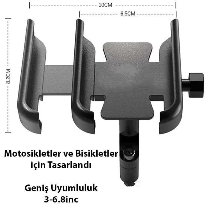 ALLY Alüminyum Alaşım Bisiklet Motorsiklet Gidon Telefon Tutucu-(5775)