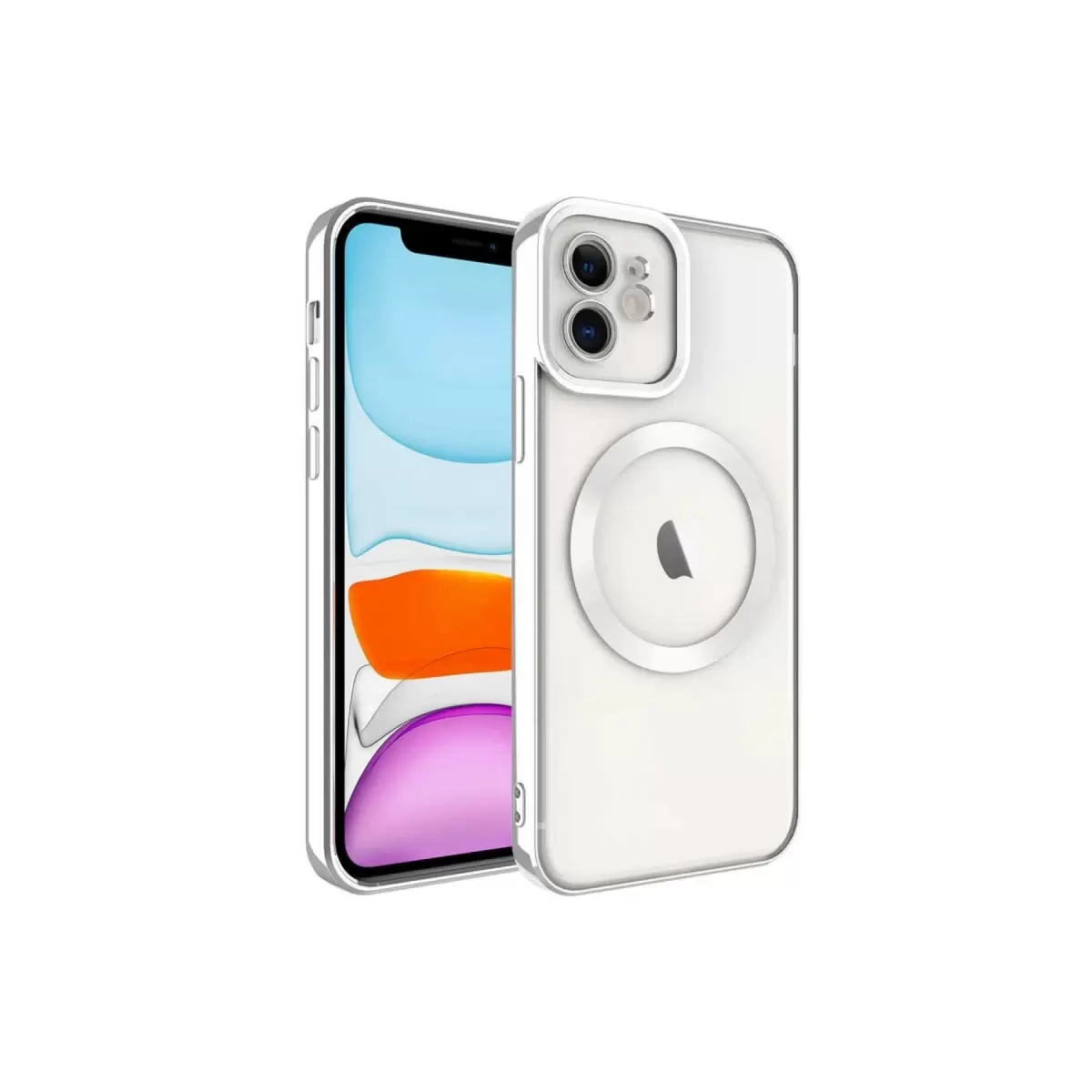 Newface Apple iPhone 11 Kılıf Kross Magneticsafe Kapak - Gümüş