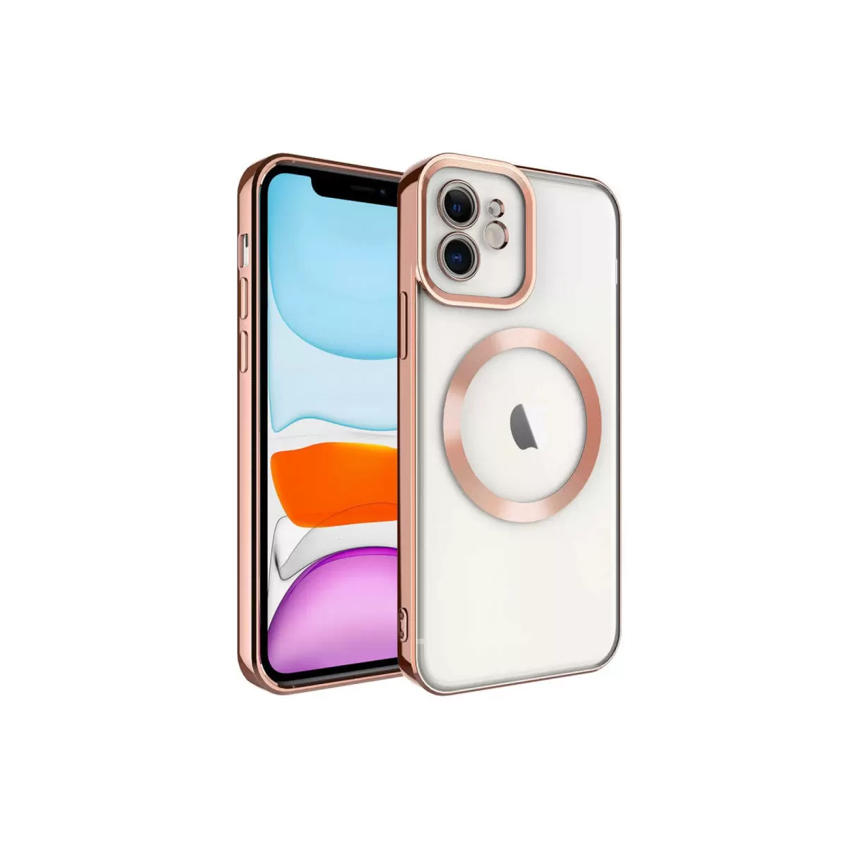 Newface Apple iPhone 11 Kılıf Kross Magneticsafe Kapak - Rose