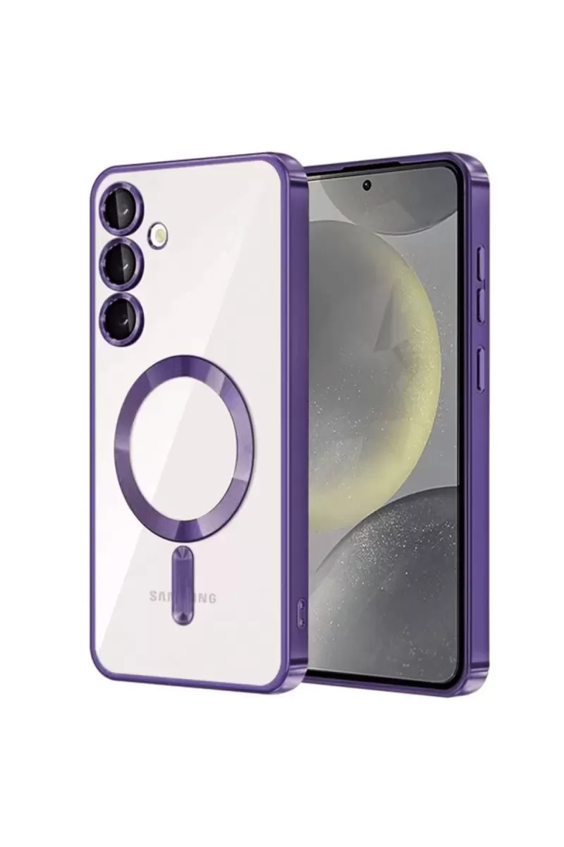 Newface Samsung Galaxy S24 Kılıf Kross Magneticsafe Kapak - Mor
