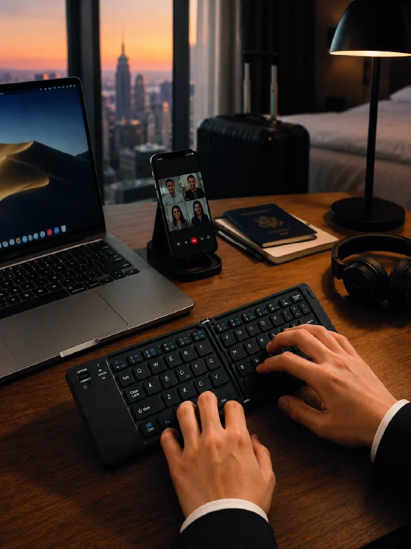 Katlanır Bluetooth Klavye Telefon Tablet Laptop Uyumlu Kablosuz Klavye