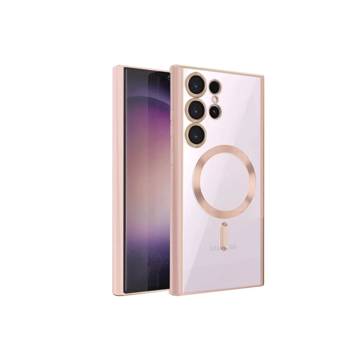 Newface Samsung Galaxy S24 Ultra Kılıf Kross Magneticsafe Kapak - Rose