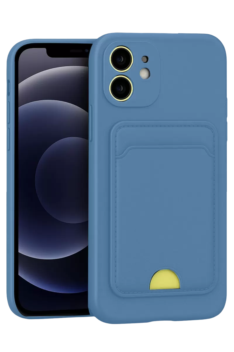 Newface Apple iPhone 11 Kılıf Kelvin Kartvizitli Silikon - Mavi