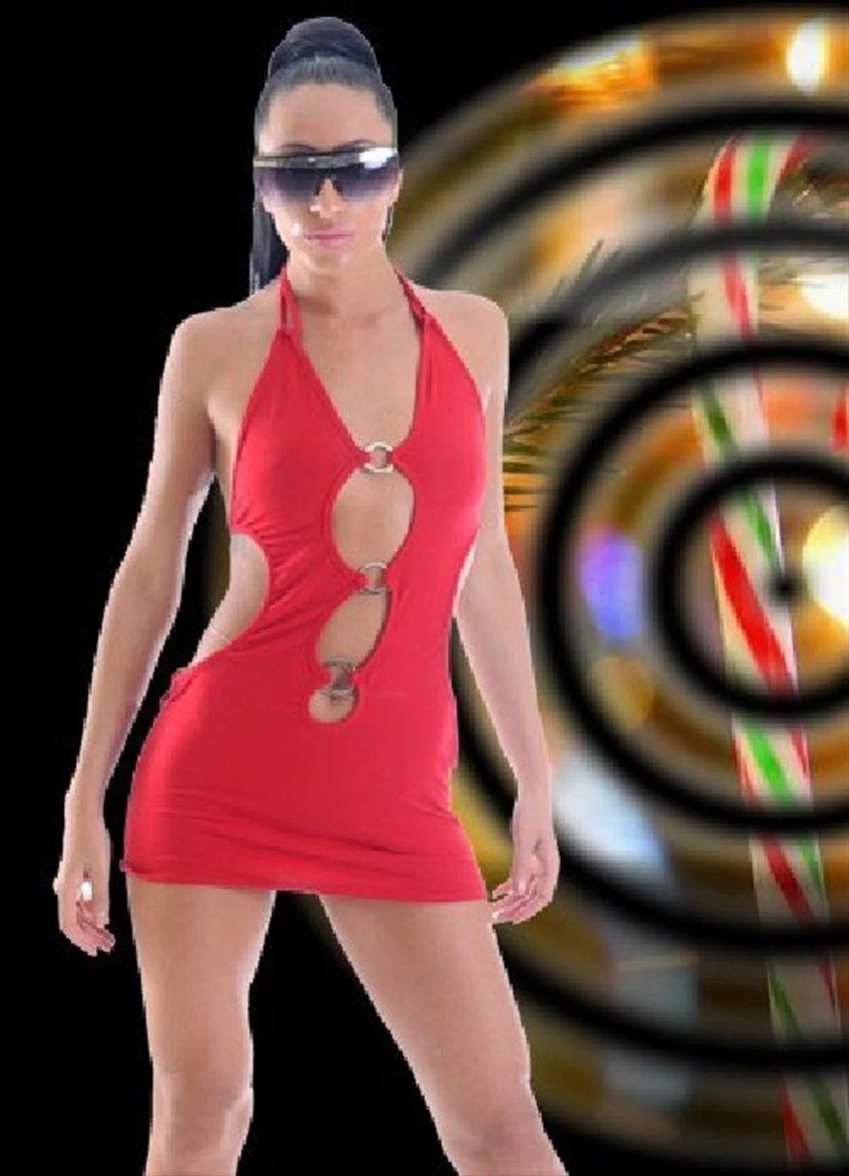 B1961381 Metal Süslemeli Mini Elbise