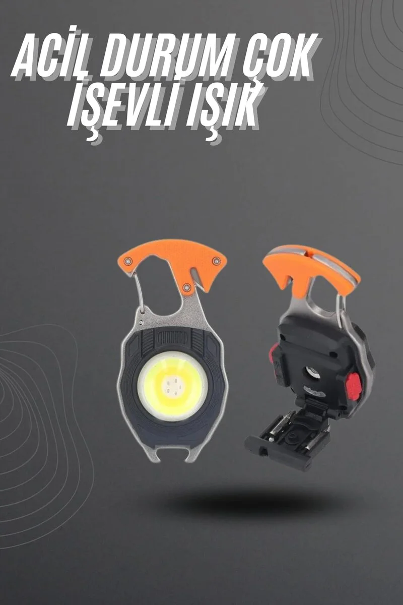 El Feneri LED Anahtarlık Çok Fonksiyonlu Mini Çakmak Özellikli
