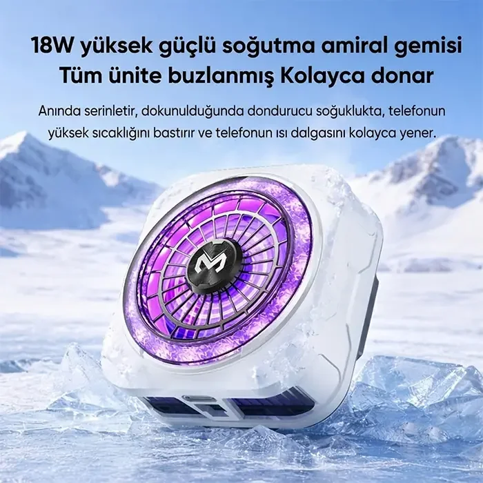 MEMO CX21 18W Manyetik Telefon Soğutucu RGB Işıklı Yarı İletken Buz Soğutmalı Mobil Oyun Fanı-(5775)