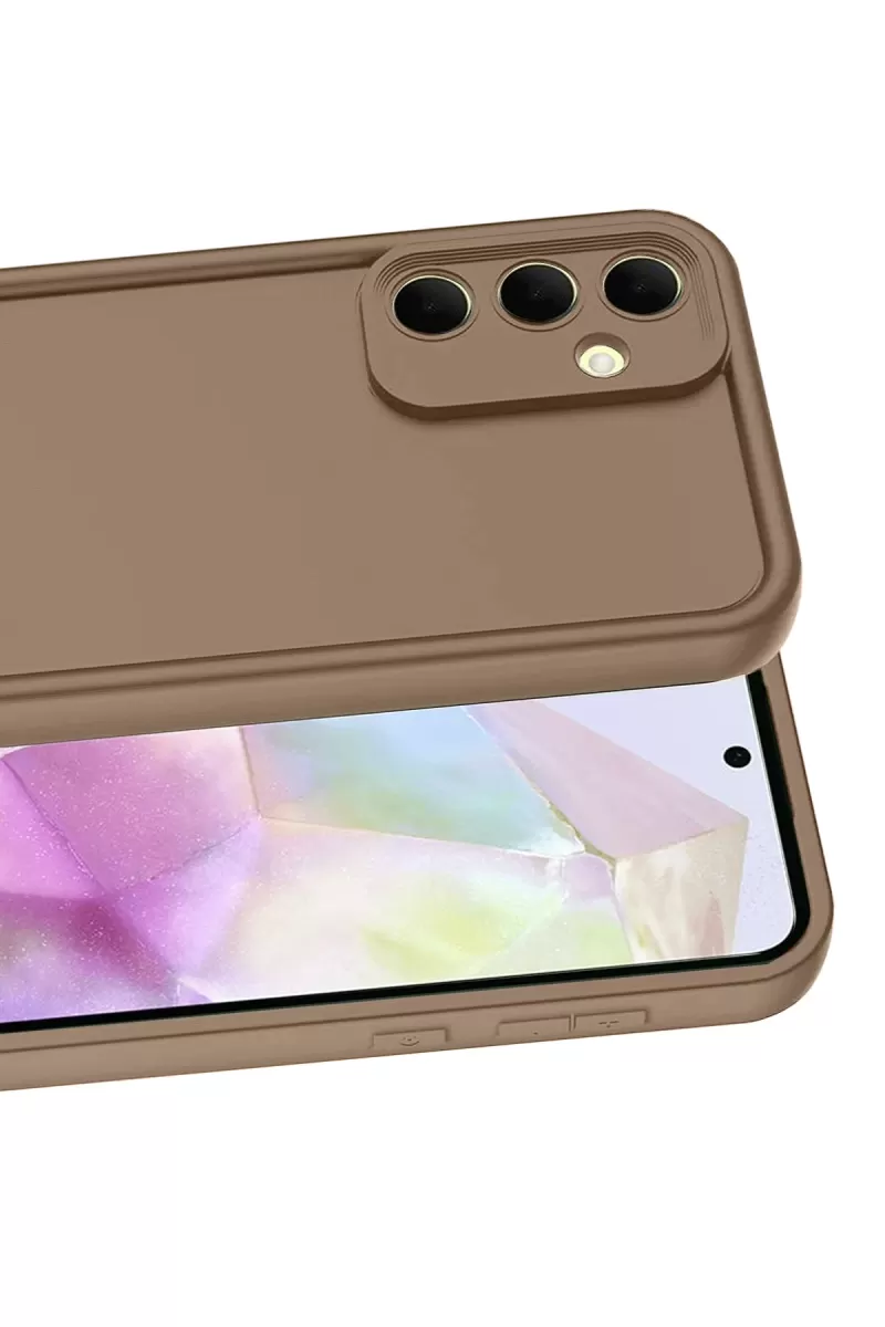 Newface Samsung Galaxy A56 Kılıf Viera Silikon - Kahverengi