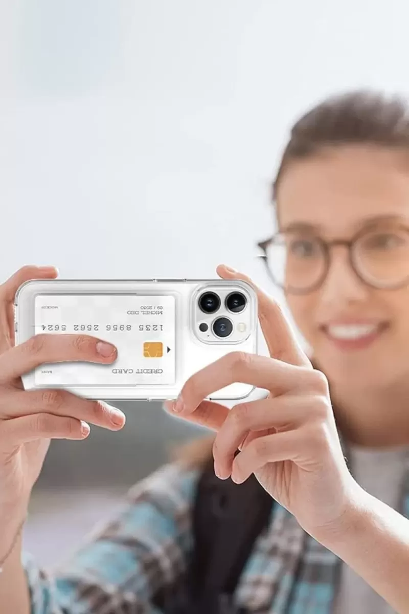 Newface Apple iPhone 13 Pro Kılıf Kart Şeffaf Silikon - Şeffaf