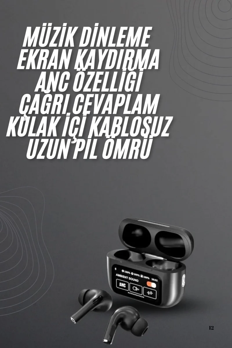 Yeni Nesil Pro Ekranlı Bluetooth Kulaklık 5.0 Bluetooth Yeni Nesil