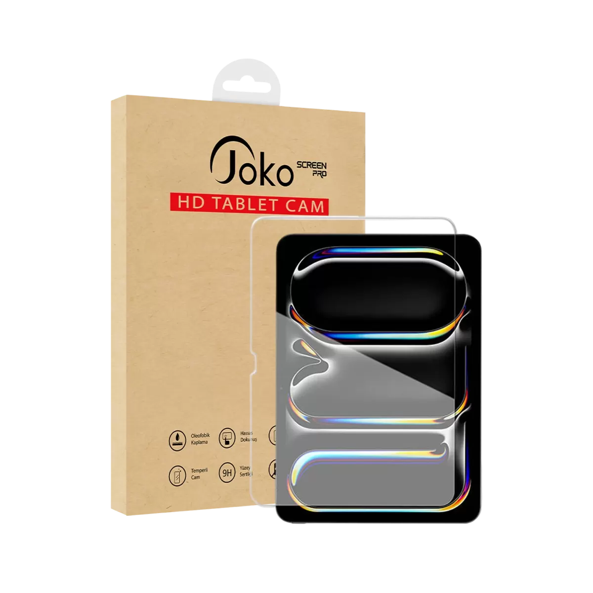Joko Apple iPad 10.2 (7.nesil) 2in1 HD Tablet Cam Ekran Koruyucu - Şeffaf