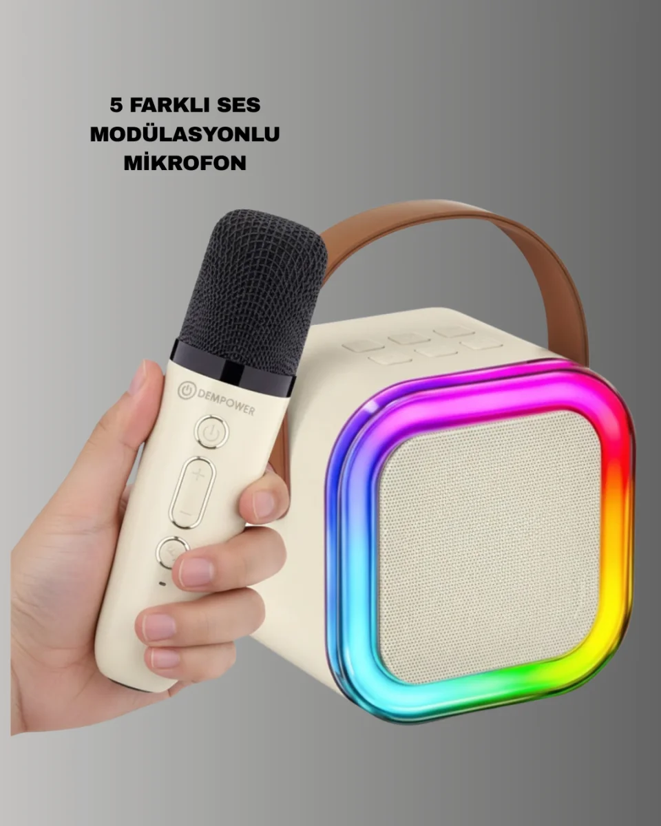 Taşınabilir Karaoke Mikrofon Seti Bluetooth Hoparlörlü Yeni Nesil
