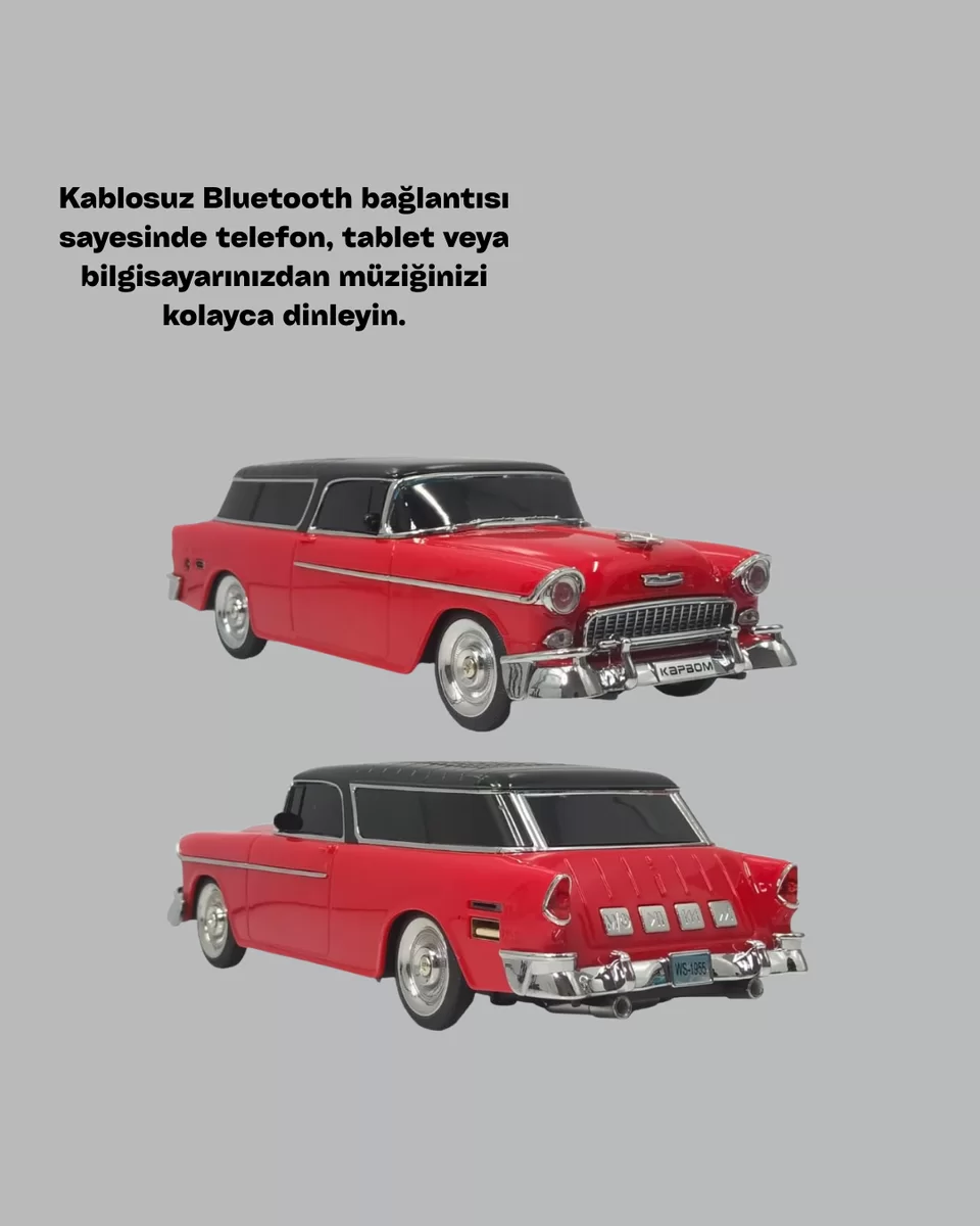 Taşınabilir Klasik Araç Tasarımlı Kablosuz Hoparlör