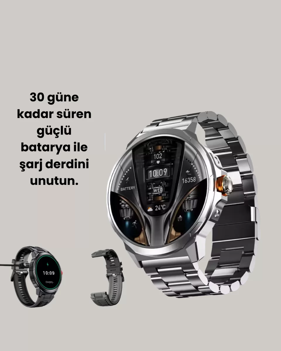 Şık Metal Kasa ve Değiştirilebilir Kordonlarla SW80 Smartwatch Yeni Nesil