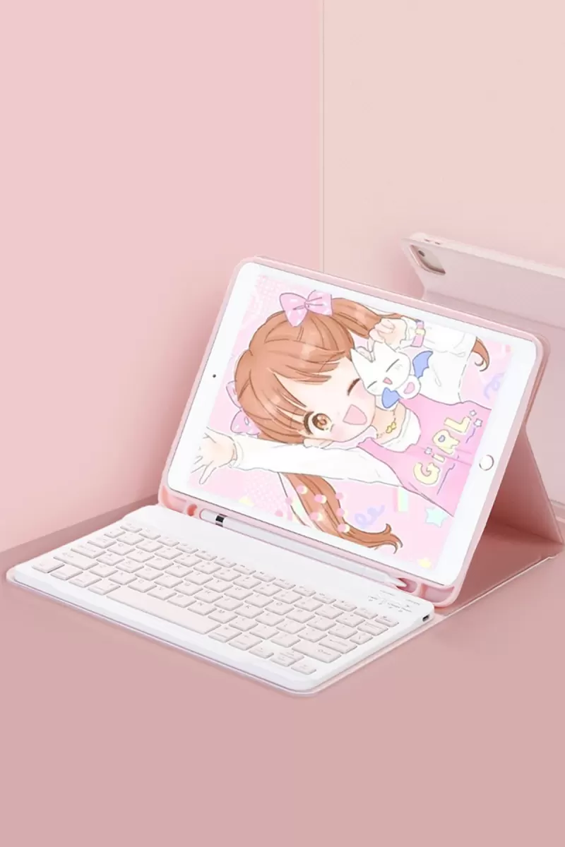 Newface Huawei MatePad Air 11.5 Kılıf KC01 Smart Klavyeli Tablet Kılıfı - Pembe