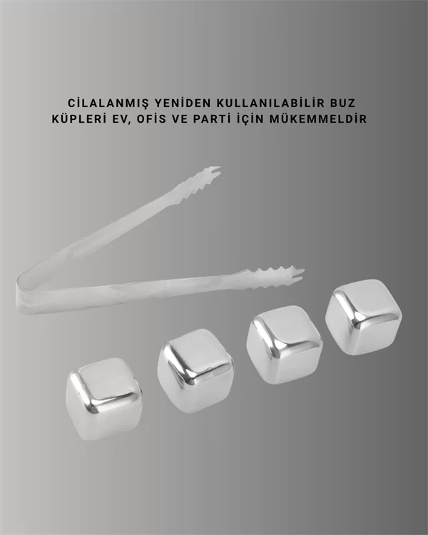 Hızlı Soğutma Özellikli Paslanmaz Metal Buz Küpü Takımı Yeni Nesil