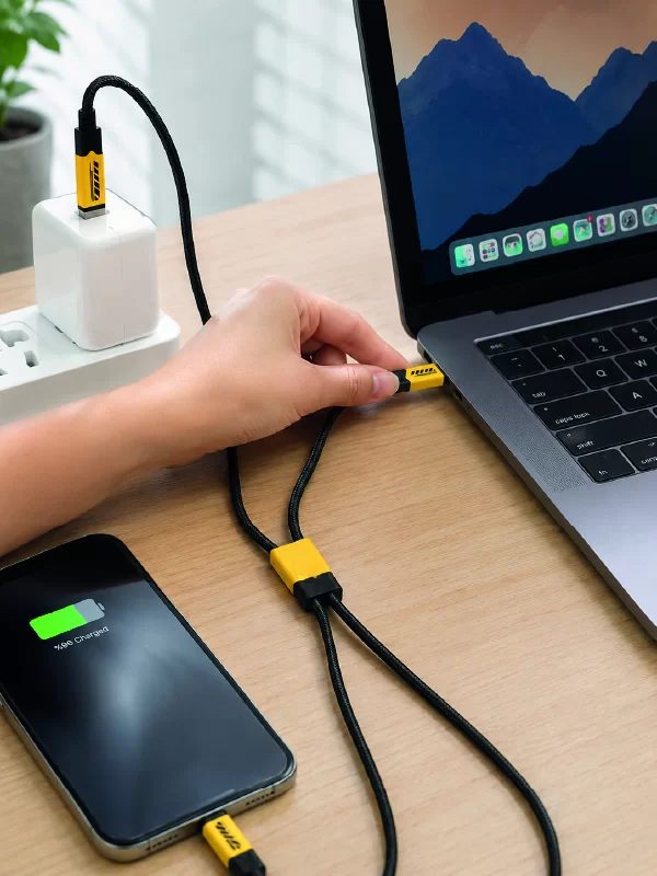 240W 3'ü 1 Arada Hızlı Şarj Kablosu USB Type-C Lightning Micro USB