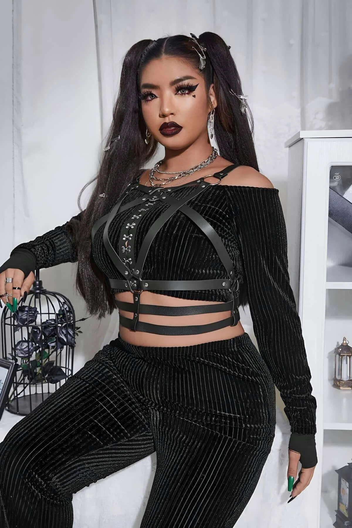 Fantazi Deri Göğüs Harness, Kadın Göğüs Üzeri Harness - Brf955