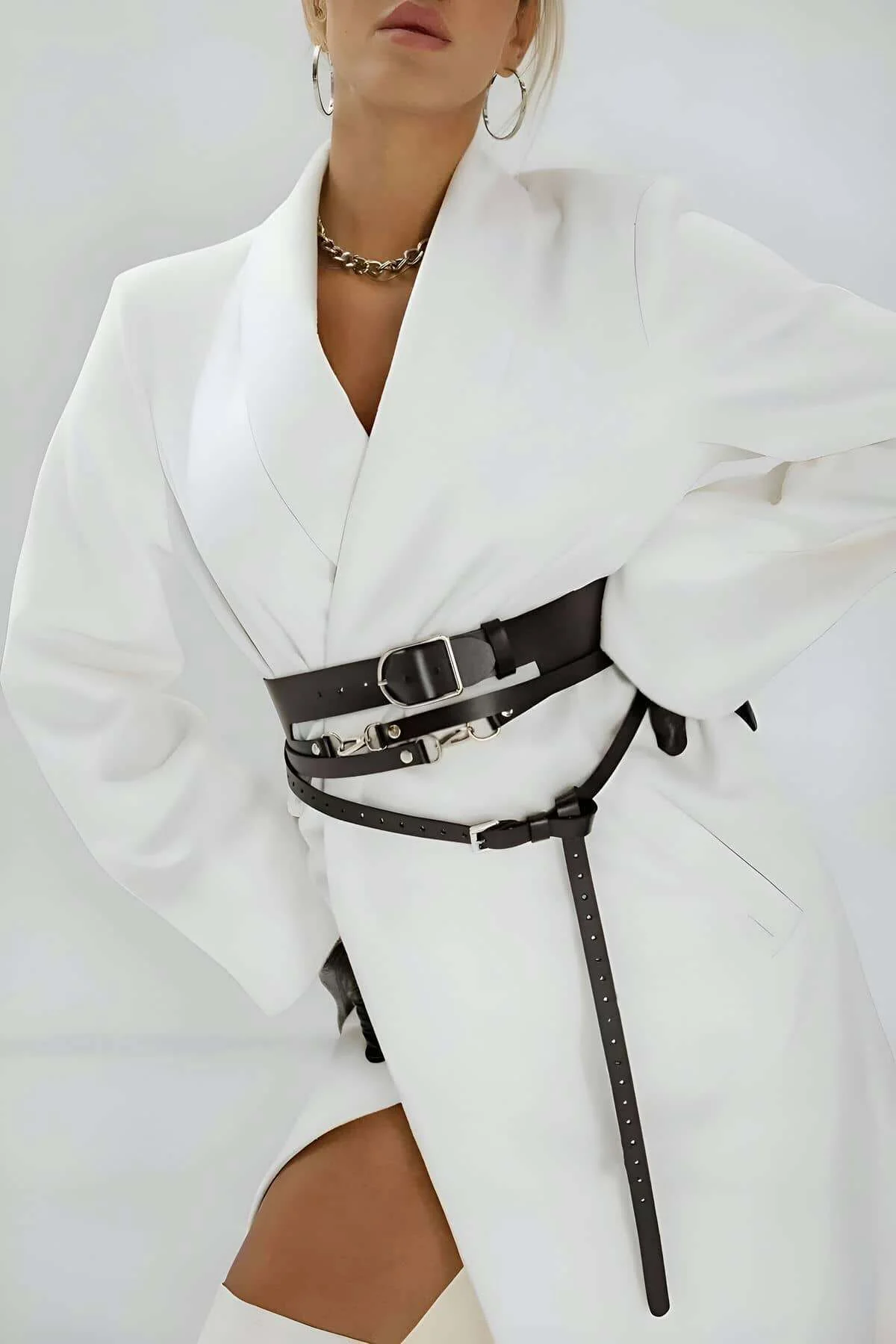 Şık Kadın Deri Kemer, Tarz Kadın Kemer, Elbise Üzeri Kemer - Brf1129