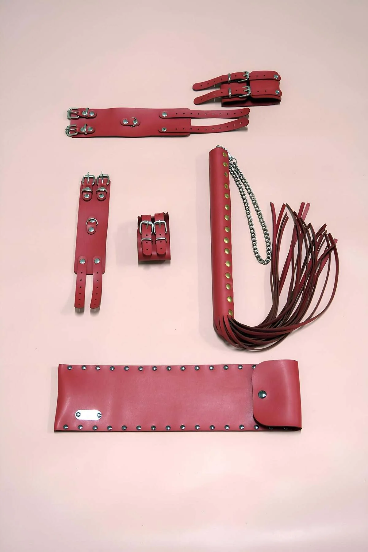 Kırbaç Kelepçe Takım 3'lü Set, El - Ayak Kelepçesi, Kırbaç - Brf1305