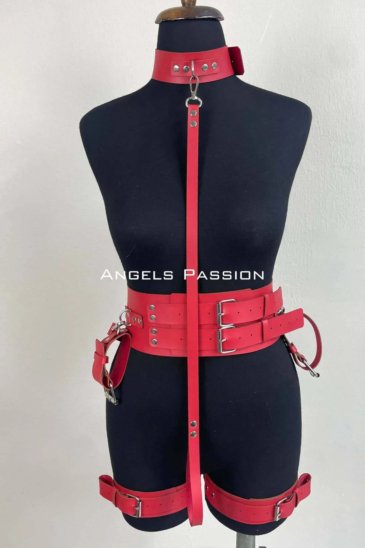 Kelepçeli Şık Deri Harness Takım, Kadın Fantezi Giyim - Brf869