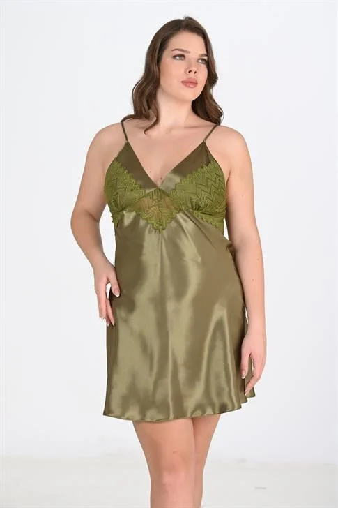 Büyük Beden Haki Gecelik 2104