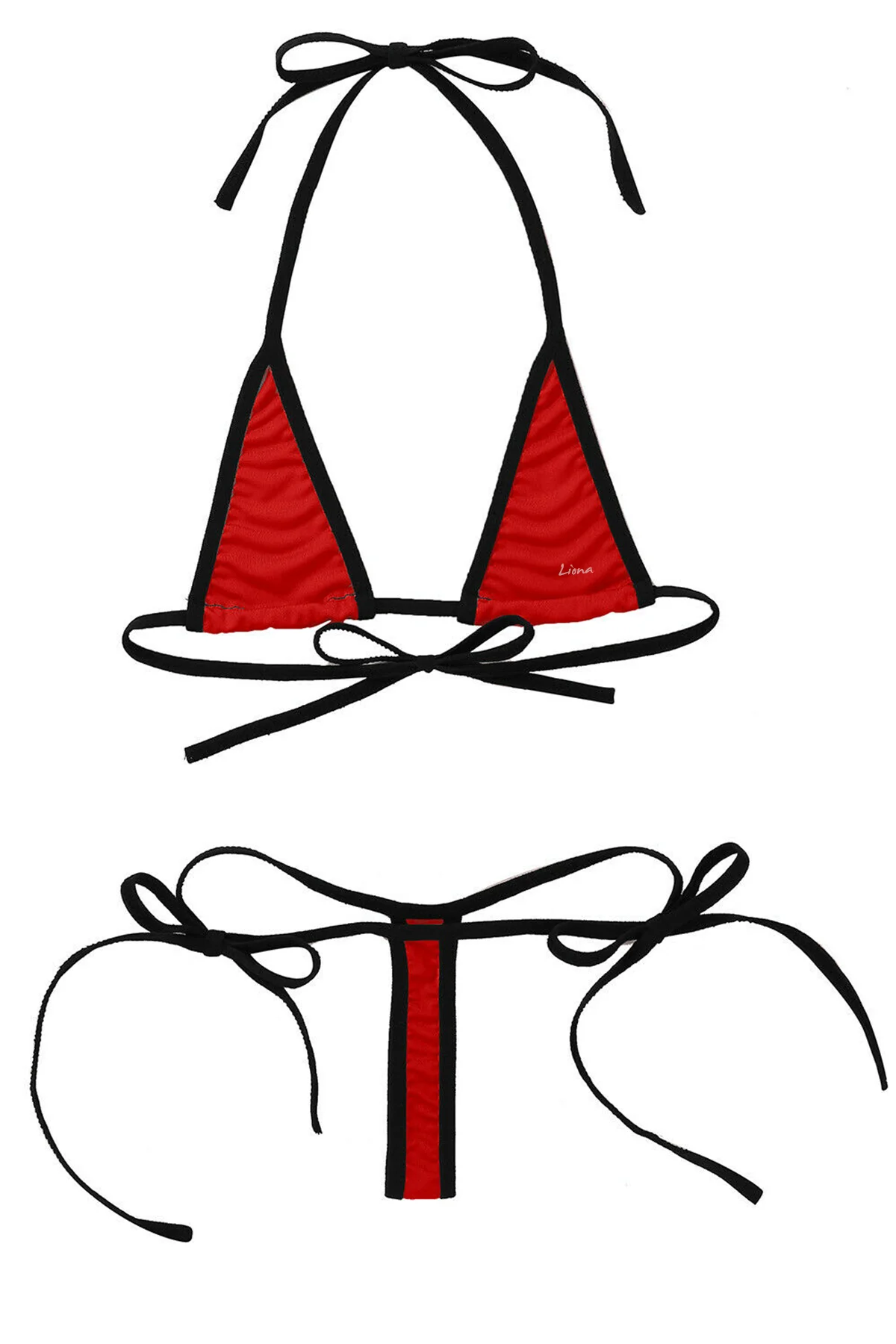 Kadın Kırmızı Sütyen Külot Fantazi İç Çamaşırı Takımı