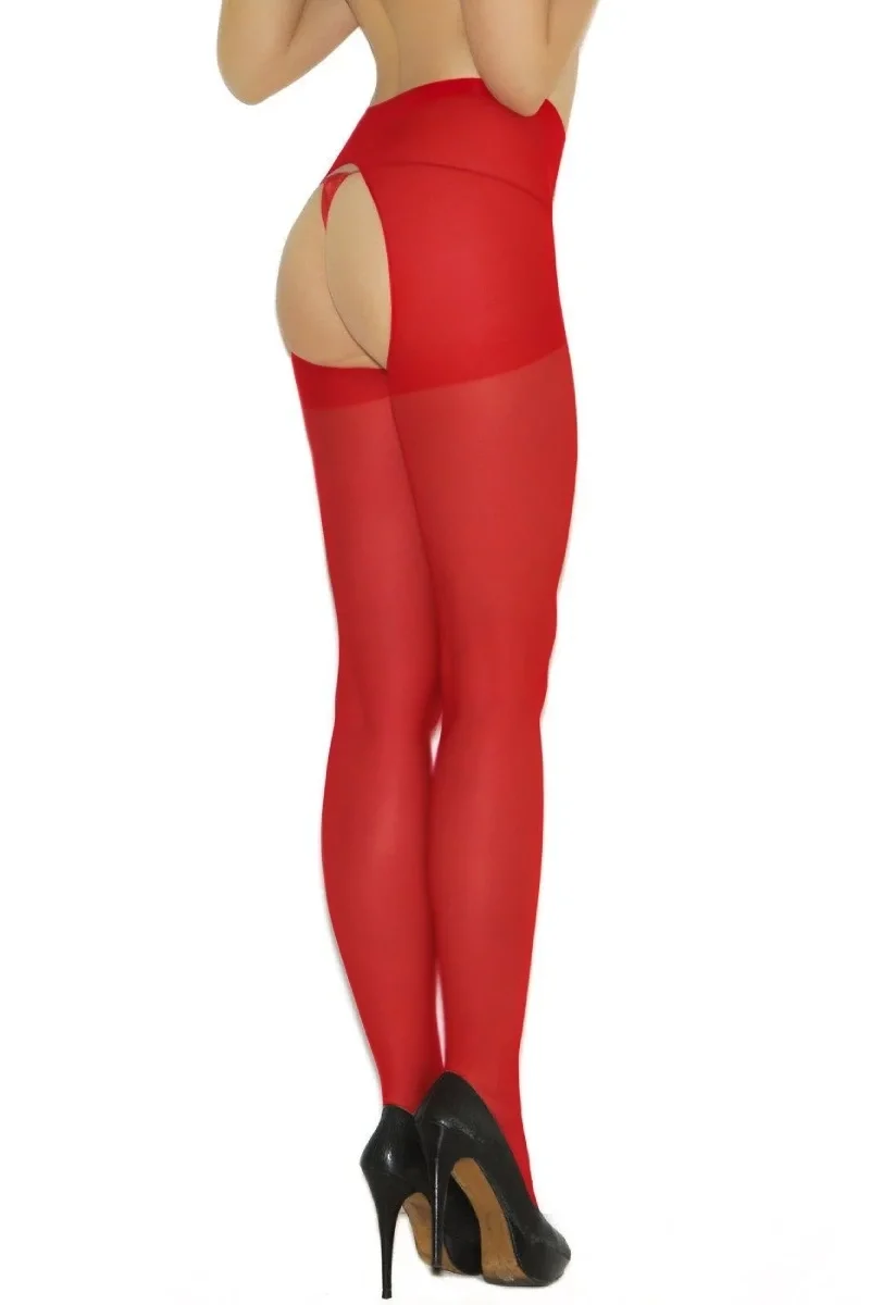 Özel Bölgesi Açık Kırmızı Fantazi Külotlu Çorap Brf2035