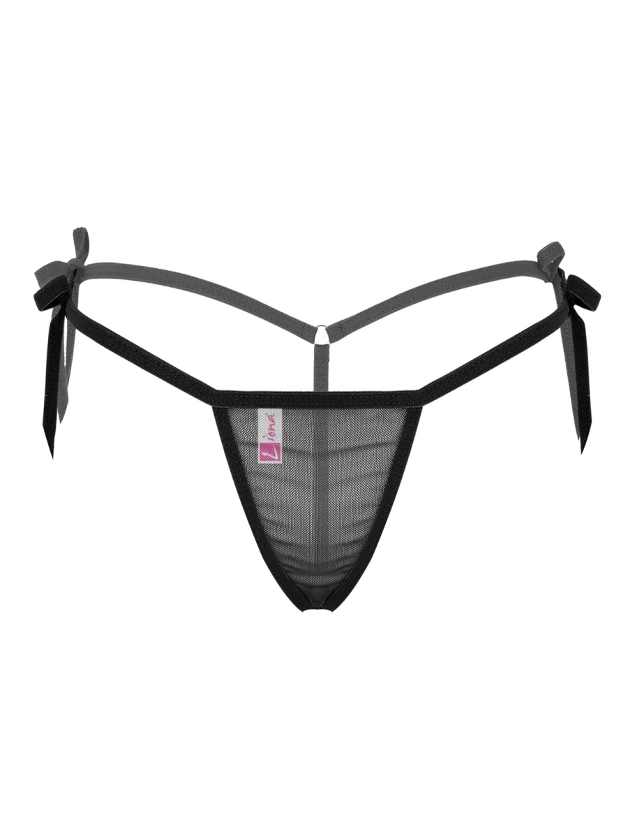 Fantazi İç Giyim Kadın Siyah Fantezi String Tanga