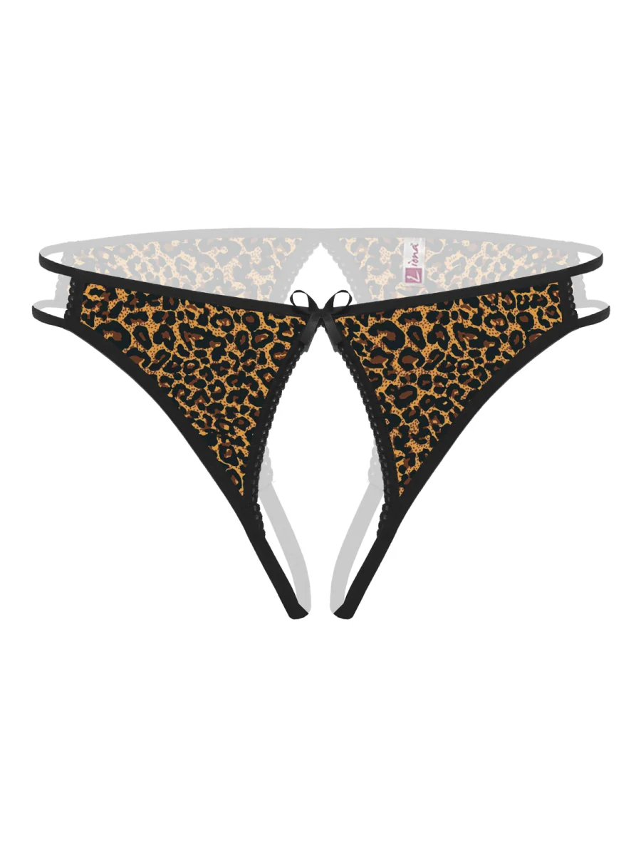 Ağı Açık Leopar Desenli Büyük Beden Fantazi Külot