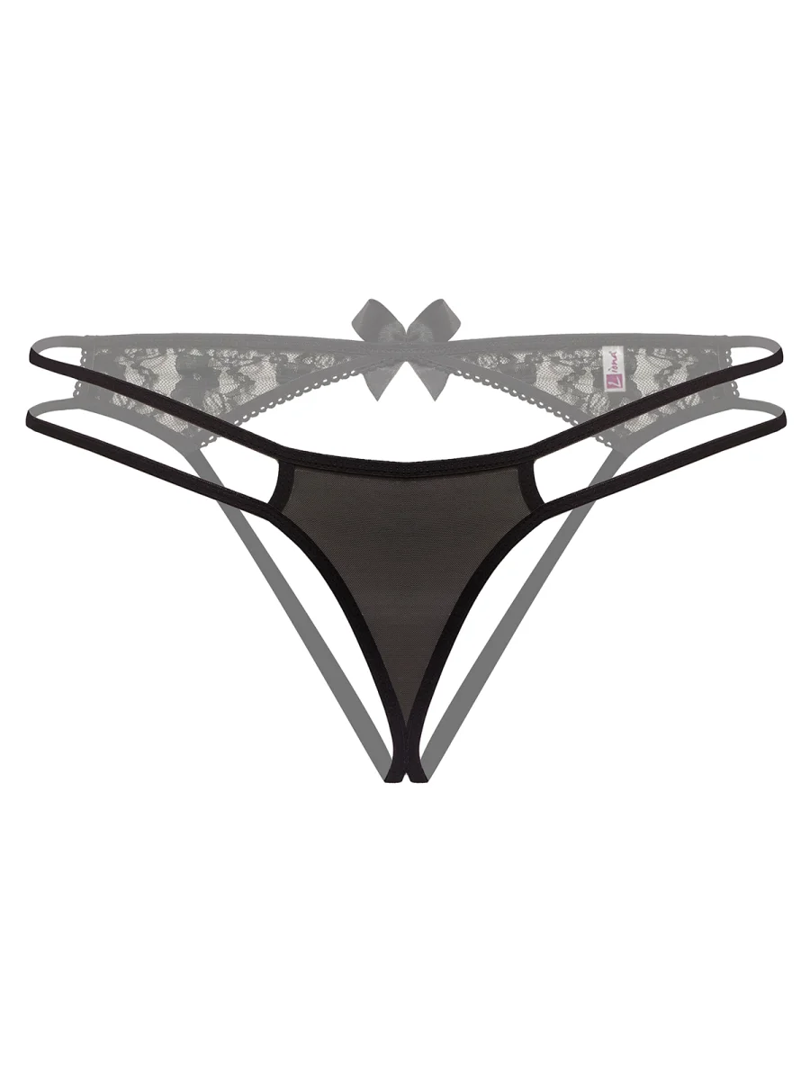 Arkası Açık Siyah Büyük Beden Fantazi String