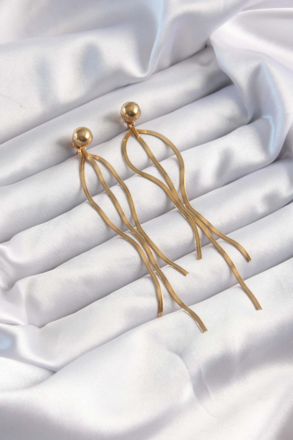 316L Çelik Gold Renk İtalyan Model Topçuk Küpe