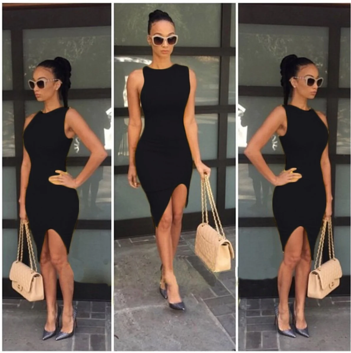 B101209 Asimetrik Kesim Elbise