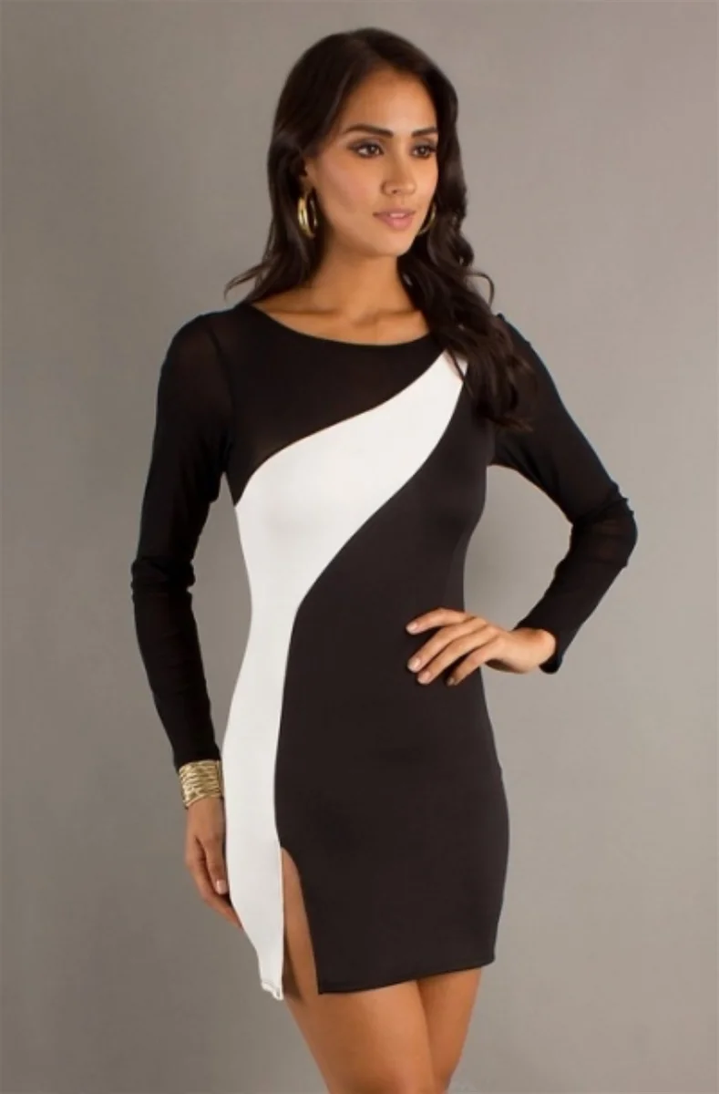 B100886 Yırbrfaçlı Kontra Elbise