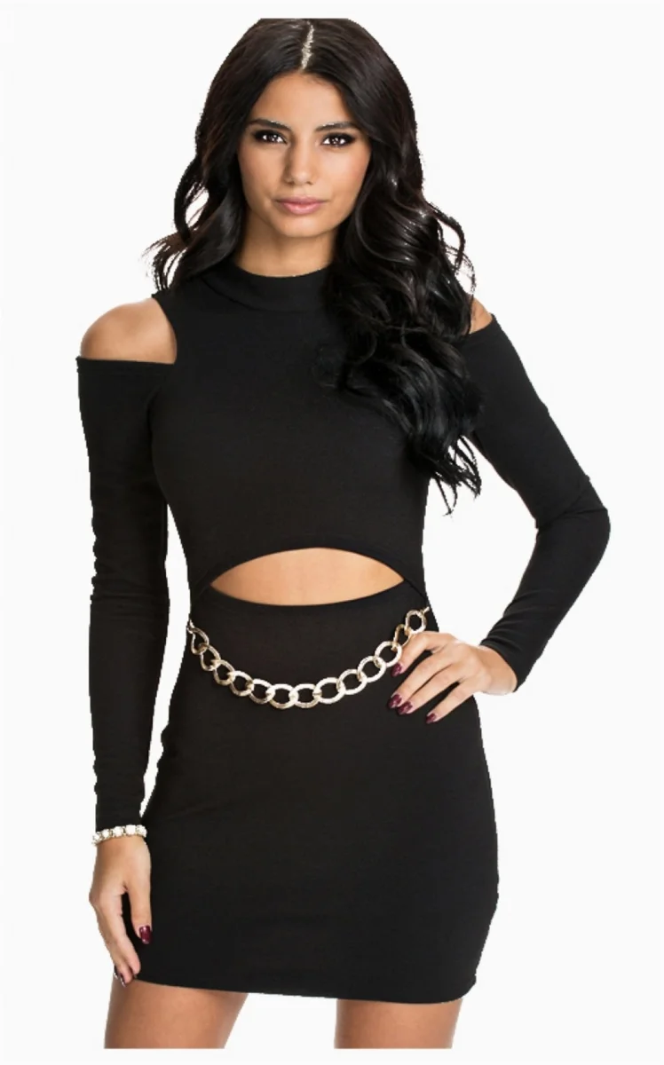 Db101189 Özel Dizayn Zincirli Elbise