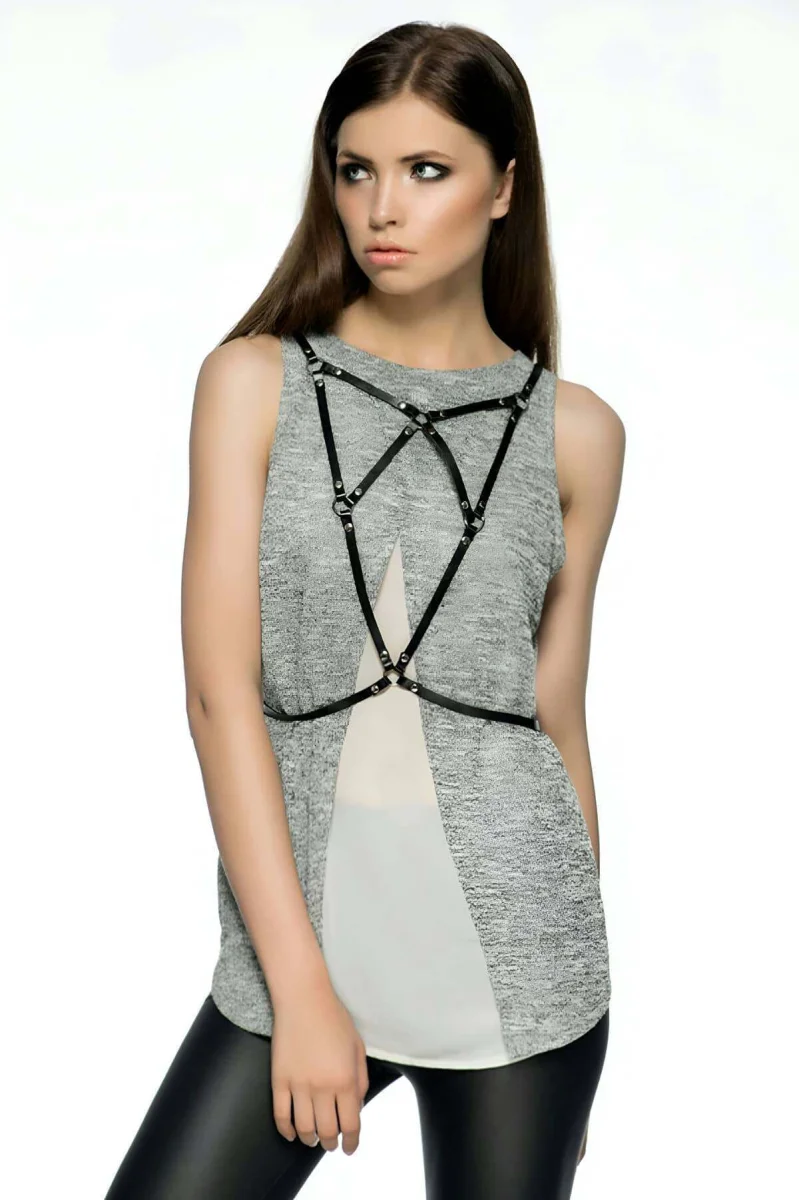 Sırtı V Detaylı Şık Harness - Brf179
