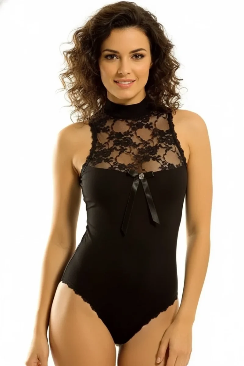 Berrak Geniş Dantelli Kolsuz Çıtçıtlı Bady 2142