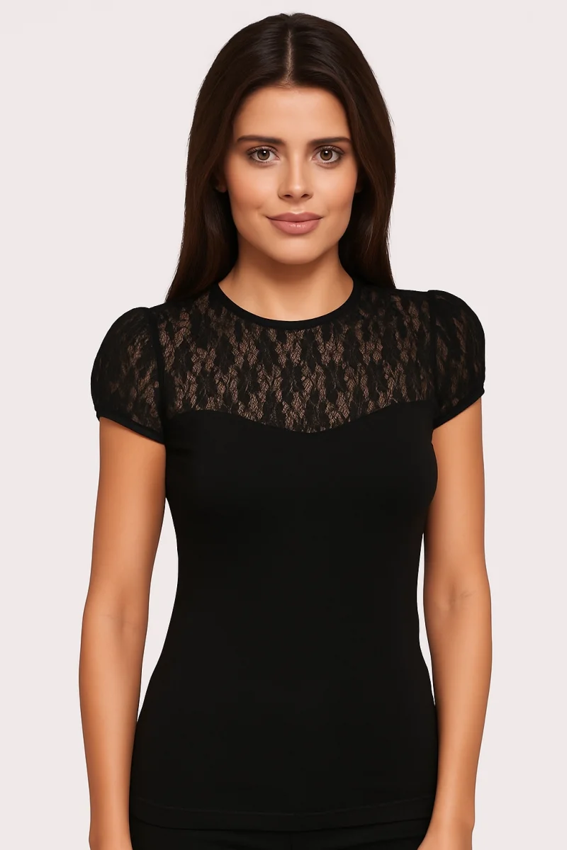 8017 Bayan Bisiklet Yaka Kısa Kol Elastane