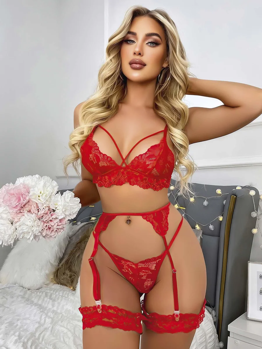 Kırmızı Jartiyer  Fantazi 5'li Takım 2069