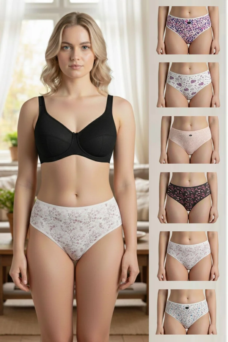 7 Li Desenli Külot Kadın