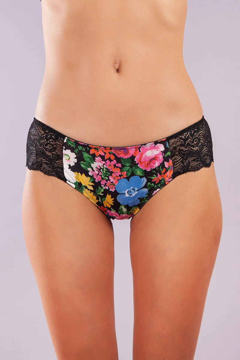 Garden Boy Short, Kadın Dantelli Çiçek Baskılı Şort Külot
