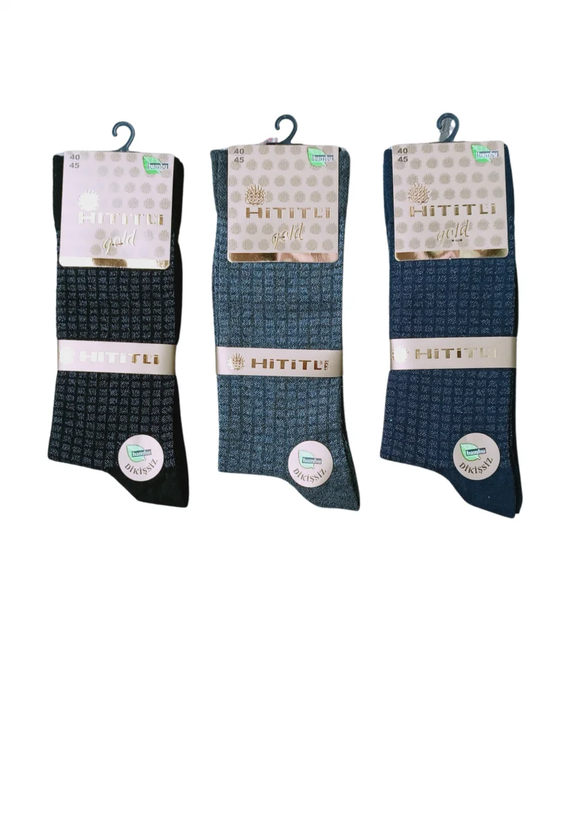 Hititli Gold Dikişsiz Bambu Erkek Çorap Asorti Renkler 1 Adet