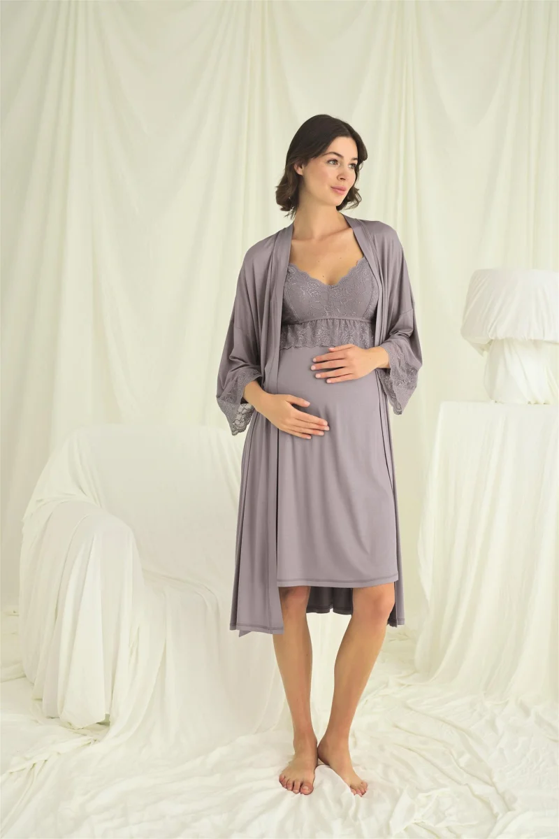 Dantelli Hamile Lohusa Sabahlık Takımı